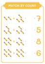 Match by count of Pencil, game for children. Vector