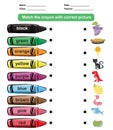 Matching the crayon colours with the images