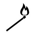 Match with fire icon isolated on white background. Vector illustration Royalty Free Stock Photo