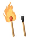 Match fire icon set for interiors Flat design style illustration Royalty Free Stock Photo
