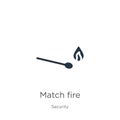 Match fire icon vector. Trendy flat match fire icon from security collection isolated on white background. Vector illustration can Royalty Free Stock Photo