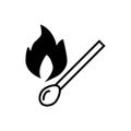 Match, fire sign line icon. vector illustration isolated on white. outline style design, designed for web and app. Eps Royalty Free Stock Photo