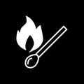 Match, fire sign line icon. vector illustration isolated on black. outline style design, designed for web and app. Eps Royalty Free Stock Photo