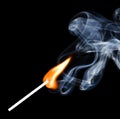 Match fire smoke Royalty Free Stock Photo