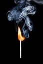 Match fire smoke Royalty Free Stock Photo