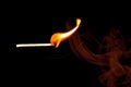 Match fire smoke Royalty Free Stock Photo
