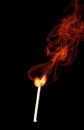 Match fire smoke Royalty Free Stock Photo