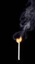 Match fire smoke Royalty Free Stock Photo