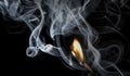 match with fire and smoke Royalty Free Stock Photo