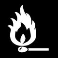 Match, fire solid icon. vector illustration isolated on black. glyph style design, designed for web and app. Eps 10. Royalty Free Stock Photo