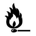 Match, fire solid icon. vector illustration isolated on white. glyph style design, designed for web and app. Eps 10. Royalty Free Stock Photo