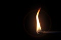 match flame dark background Royalty Free Stock Photo