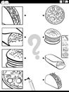 match food objects and clippings game coloring page