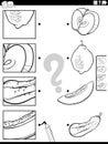 match fruit and vegetables and clippings game coloring page