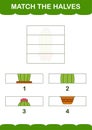 Match halves of Cactus. Worksheet for kids