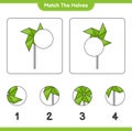 Match the halves. Match halves of Pinwheels. Educational children game, printable worksheet, vector illustration Royalty Free Stock Photo