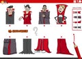 Match halves of pictures with comic vampires educational game