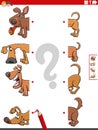 match halves of pictures with dogs educational task