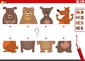 match halves of pictures with funny bears educational game