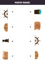 Match parts of pirate elements. Logical game for children.