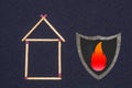 Match house. Home security. Fire safety of the house Royalty Free Stock Photo