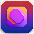 Match-3 Hybrid Software App Style Icon. Generative AI. Royalty Free Stock Photo