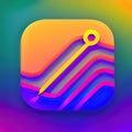 Match-3 Hybrid Software App Style Icon. Generative AI. Royalty Free Stock Photo