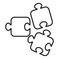 Match jigsaw icon, outline style