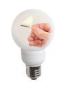 match in a light bulb Royalty Free Stock Photo