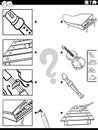 match musical instruments and clippings activity coloring page