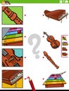 match musical instruments and clippings educational activity
