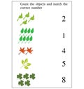 Match the numbers to the objects, worksheet for preschool illustration