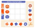 Match the pictures. Find the correct color. Funny monsters. Activity educational game for children.