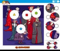 Match pieces game for kids with cartoon vampire characters