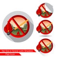 Match in red circle. Set of warning fire icons in flat style with different shadow Royalty Free Stock Photo