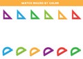 Match school rulers by color. Logical game for kids