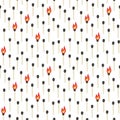 Match seamless pattern. burning matches. Hand drawn cartoon trendy scandinavian childish doodle objects. Decor textile, wrapping