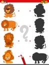 Match shadows activity with Lion Characters