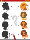 Match shadows game with lions