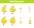 Match by shape educational children game. Easter activity for kids