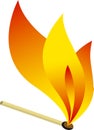 Match stick fire logo