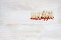 Match stick placed on wood Royalty Free Stock Photo