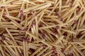 Match sticks with brown heads in a row. Texture Royalty Free Stock Photo