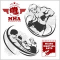 Match two fighters of martial mixed arts. Royalty Free Stock Photo