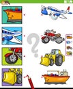 match vehicles and clippings educational game