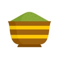 Matcha bowl icon, flat style