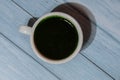 Matcha coffee latte Blue-green algae Chlorella and spirulina powder drink. Super powder. Natural supplement of algae Royalty Free Stock Photo