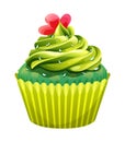 Matcha cupcake vector Royalty Free Stock Photo