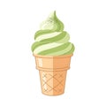 Matcha Green Ice Cream Cone Royalty Free Stock Photo