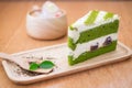 Matcha green tea cake Royalty Free Stock Photo